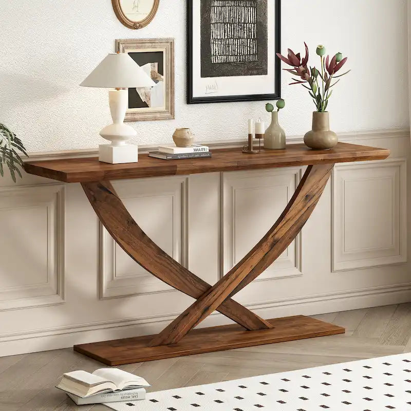 Christopher Knight Home - Mirod Modern Rustic Console Table with Cross-Leg Design for Living Room and Bedroom