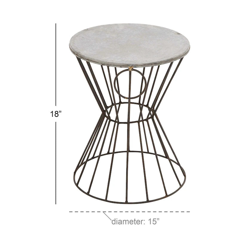 Metal Accent Table - Gray - Roche River Decor