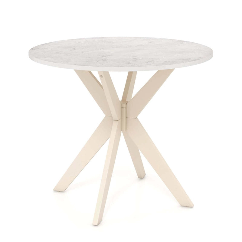 Costway Round Dining Table 36 Faux Marble Tabletop Rubber Wood Legs - See Details