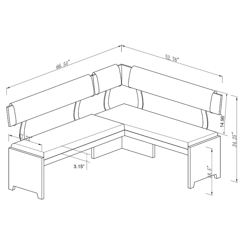 Somette Upholstered Nook with Solid Wood Frame