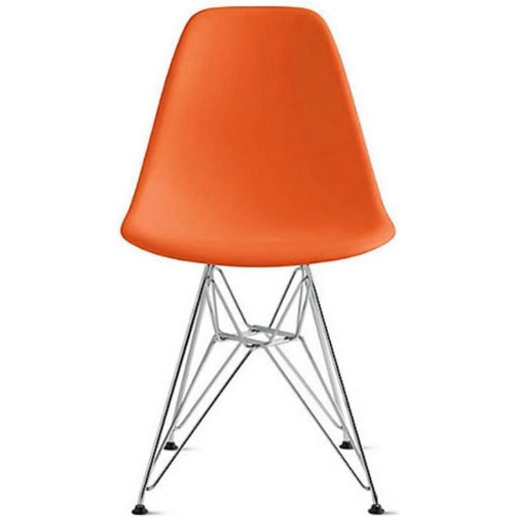 Designer Plastic Chairs Chrome Silver Wire Legs Retro Dining Accent Molded Shell Desk Office Work Chrome Base Kitchen