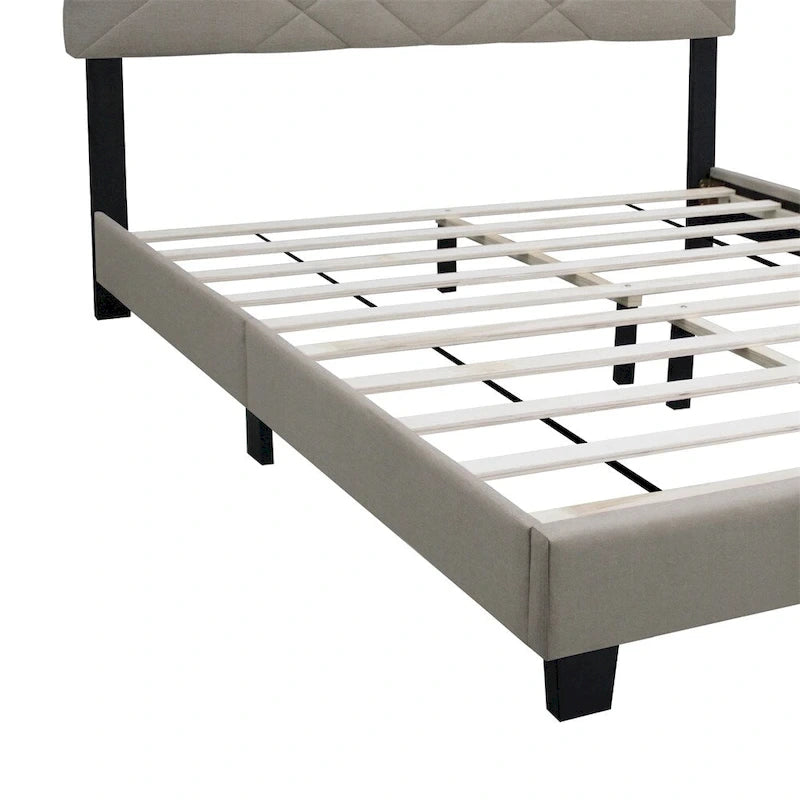 Queen Size Adjustable Upholstered Bed Frame Stain Resistant Cleans Up