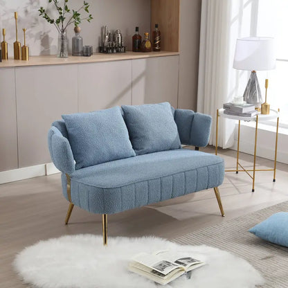 Modern Upholstered Armsofa Tufted Sofa with Metal Frame