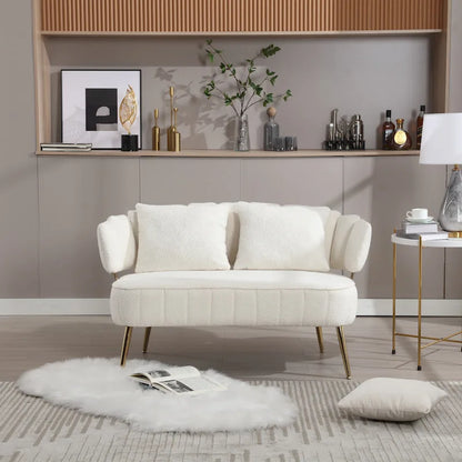 Modern Upholstered Armsofa Tufted Sofa with Metal Frame