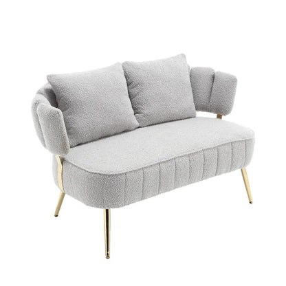 Modern Upholstered Armsofa Tufted Sofa with Metal Frame