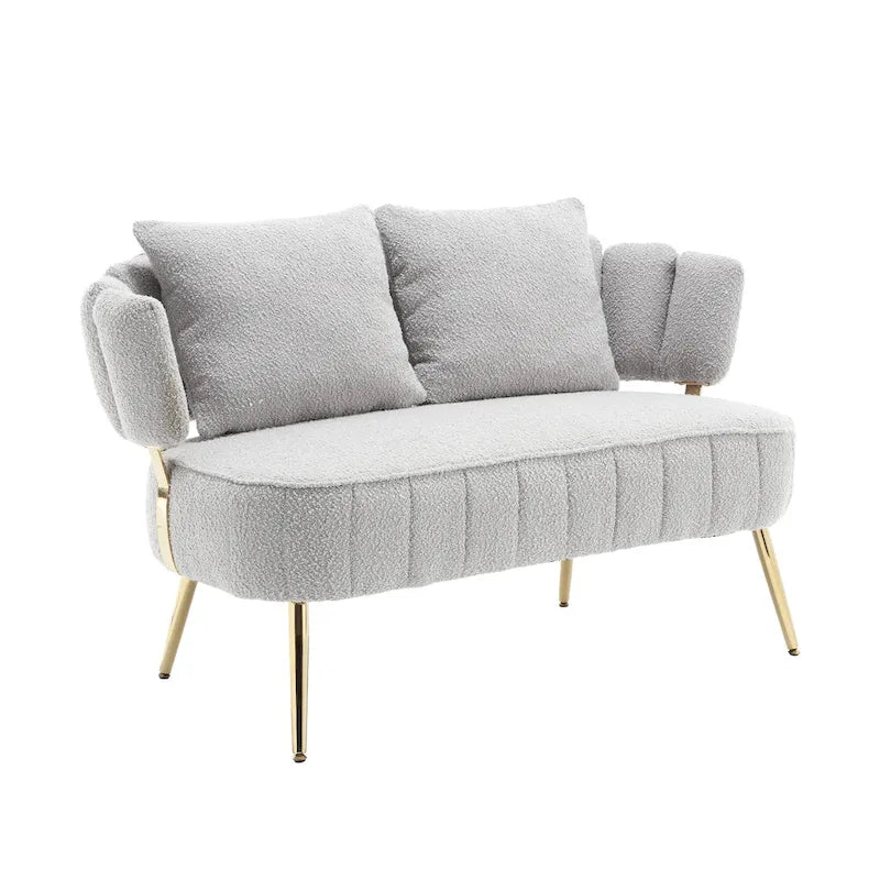 Modern Upholstered Armsofa Tufted Sofa with Metal Frame