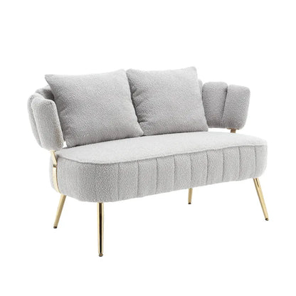 Modern Upholstered Armsofa Tufted Sofa with Metal Frame
