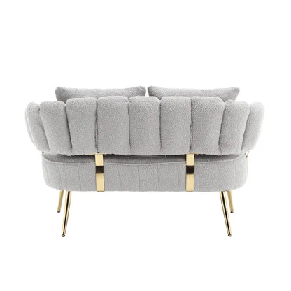 Modern Upholstered Armsofa Tufted Sofa with Metal Frame