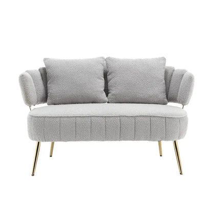Modern Upholstered Armsofa Tufted Sofa with Metal Frame