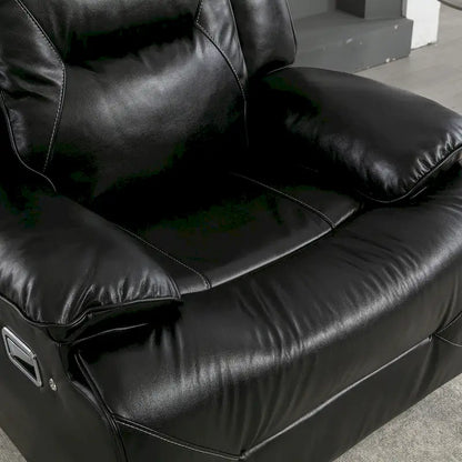 2 Seater Home Theater Recliner Manual Recliner Chair with a LED Light Strip Two Cup Holders and a Storage Box