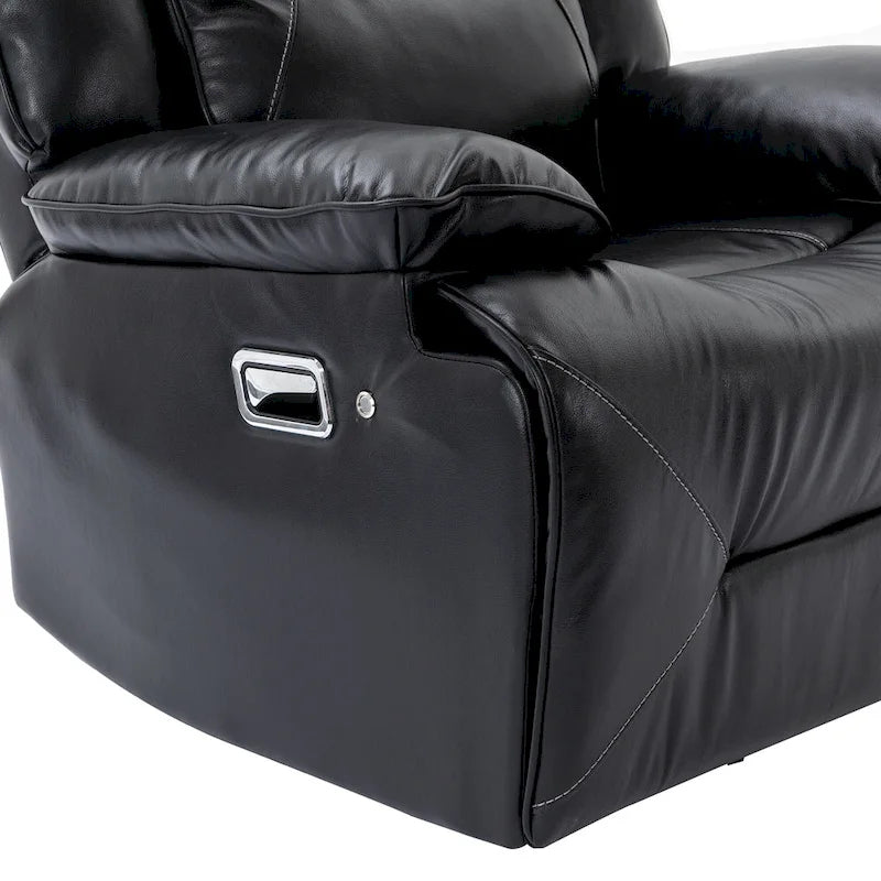 2 Seater Home Theater Recliner Manual Recliner Chair with a LED Light Strip Two Cup Holders and a Storage Box