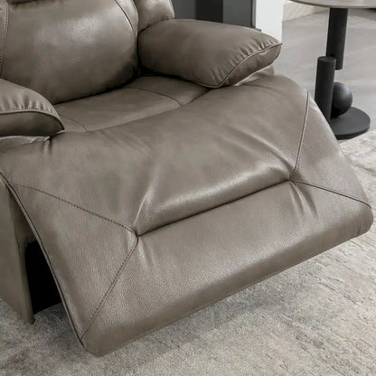 2 Seater Home Theater Recliner Manual Recliner Chair with a LED Light Strip Two Cup Holders and a Storage Box