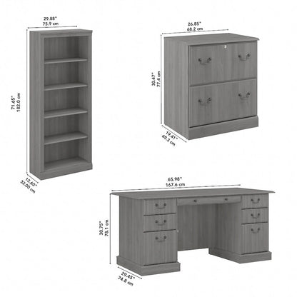 Saratoga Executive Desk, File Cabinet and Bookcases by Bush Furniture