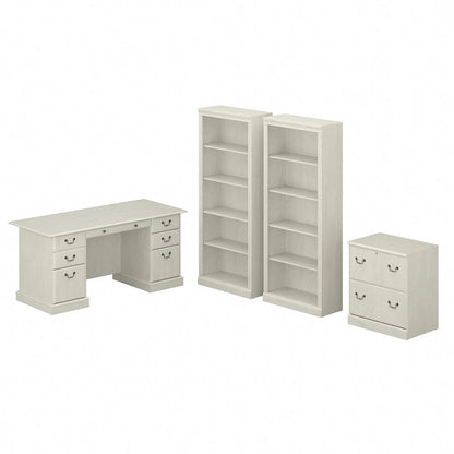 Saratoga Executive Desk, File Cabinet and Bookcases by Bush Furniture
