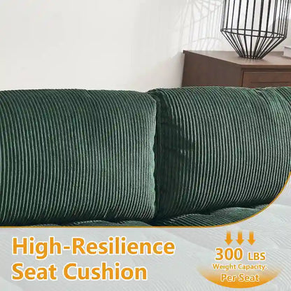 U-Shaped Corduroy Upholstered 6-Seat Convertible Modular Sectional Sofa Fit for Living Room