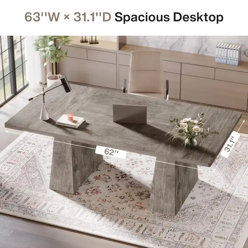 63 Inches Modern Executive Office Desk Large Computer Conference Table
