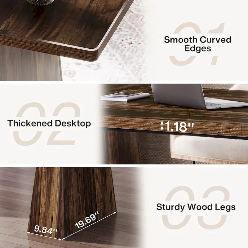 63 Inches Modern Executive Office Desk Large Computer Conference Table