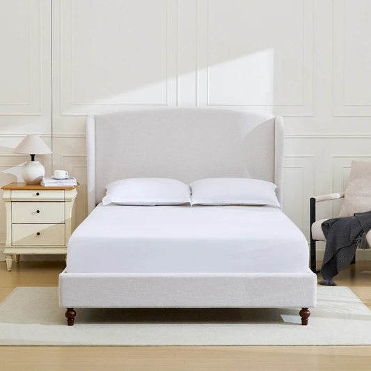 Tall 54 Headboard Upholstered Wingback Bed Platform Bed