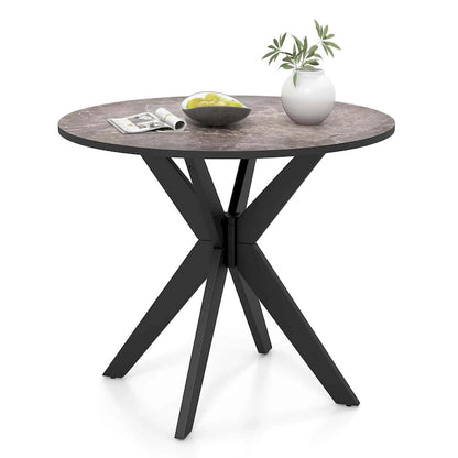 Costway Round Dining Table 36 Faux Marble Tabletop Rubber Wood Legs - See Details