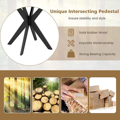 Costway Round Dining Table 36 Faux Marble Tabletop Rubber Wood Legs - See Details