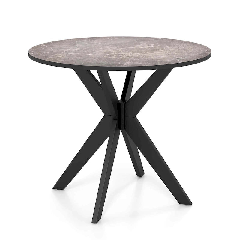Costway Round Dining Table 36 Faux Marble Tabletop Rubber Wood Legs - See Details