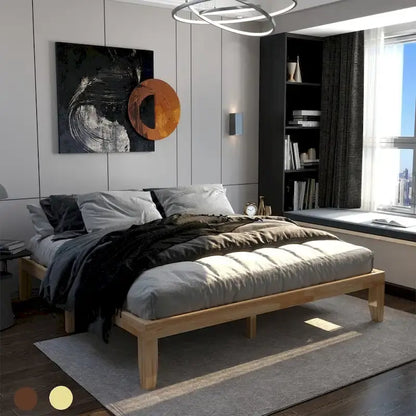 Costway King Size 14 Wooden Bed Frame Mattress Platform Wood Slats