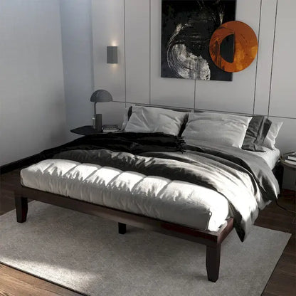 Costway King Size 14 Wooden Bed Frame Mattress Platform Wood Slats