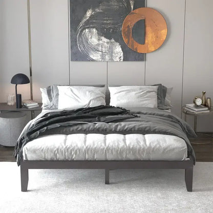 Costway King Size 14 Wooden Bed Frame Mattress Platform Wood Slats