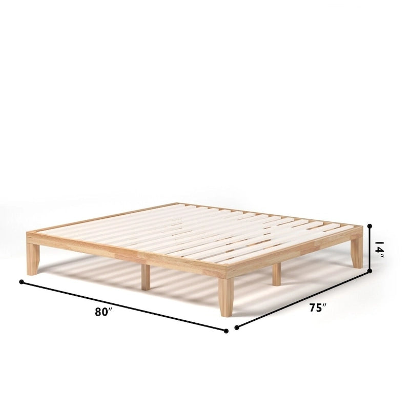 Costway King Size 14 Wooden Bed Frame Mattress Platform Wood Slats