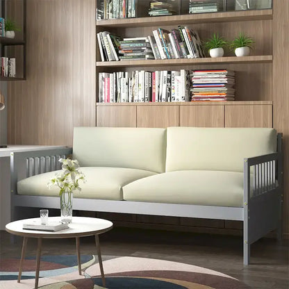 Gymax Twin Size Wooden Slats Daybed Frame Support Platform W/Rails