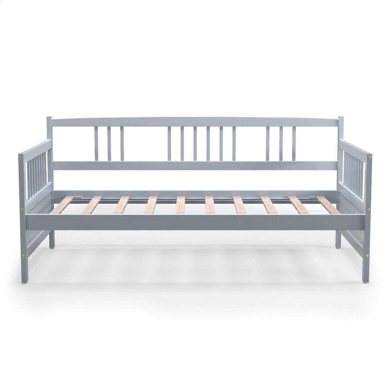 Gymax Twin Size Wooden Slats Daybed Frame Support Platform W/Rails