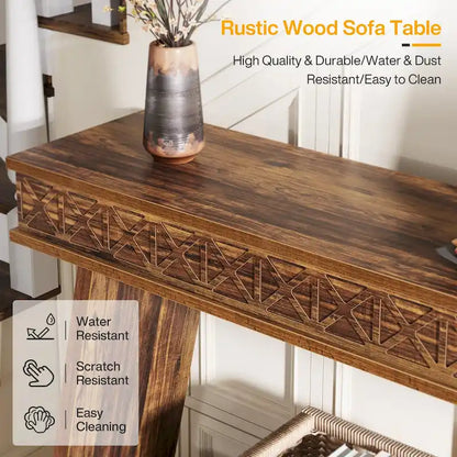 70.87-Inch Extra Long Entryway Table, 2-Tier Narrow Console Table with Storage - 70.87D x 11.81W x 31.5H