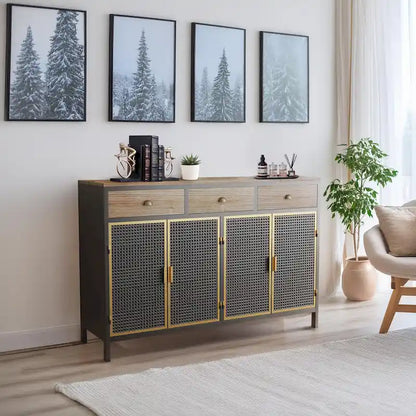 Freestanding Sideboard Storage Cabinet Entryway Floor Cabinet