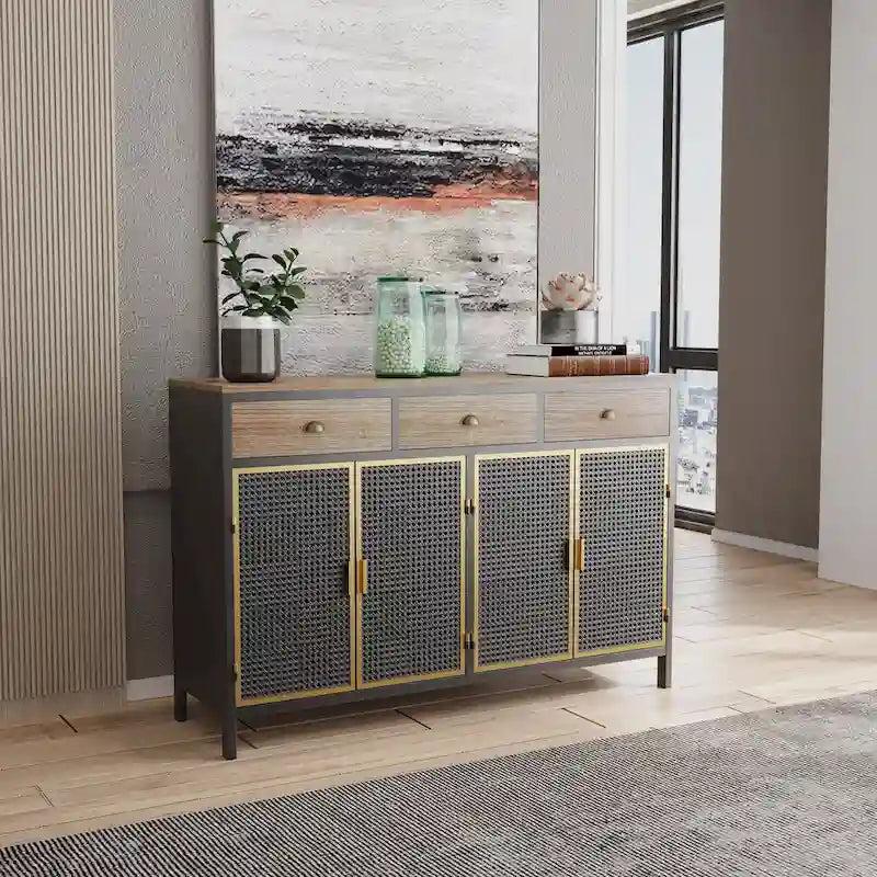 Freestanding Sideboard Storage Cabinet Entryway Floor Cabinet