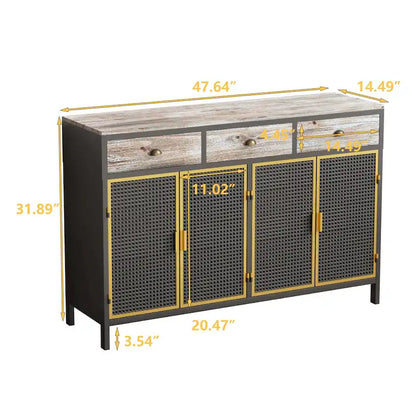Freestanding Sideboard Storage Cabinet Entryway Floor Cabinet