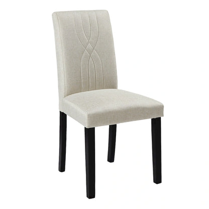 VECELO Upholstered Dining Chairs Set of 6 Modern Fabric and High Back & Solid Wood Legs, Parson Dining Chairs (Set of 6)