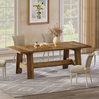 70-Inch Dining Table for 6-8, Rectangular Farmhouse Kitchen Table - 70.47W x 31.1D x 29.53H