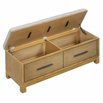 Shoe Bench with Removable Cushion and Hidden Storage for Entryway and Living Room Organization