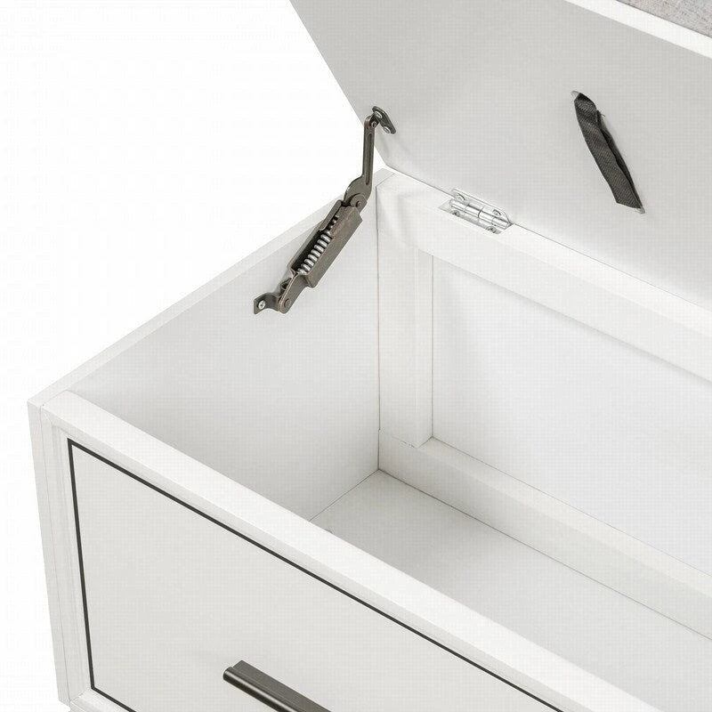 Shoe Bench with Removable Cushion and Hidden Storage for Entryway and Living Room Organization