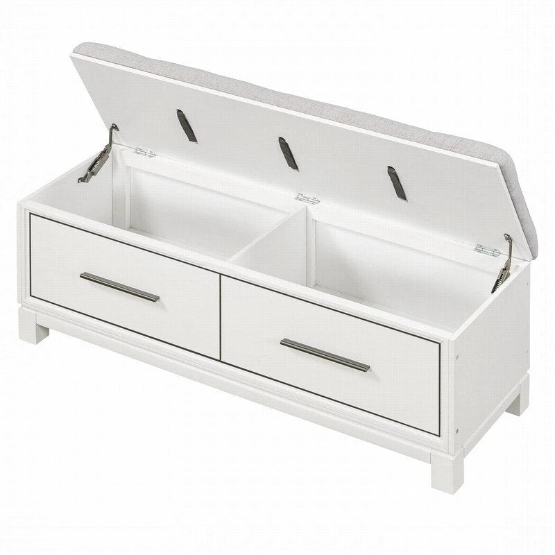 Shoe Bench with Removable Cushion and Hidden Storage for Entryway and Living Room Organization