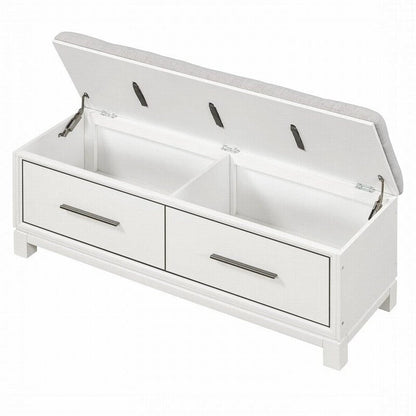 Shoe Bench with Removable Cushion and Hidden Storage for Entryway and Living Room Organization