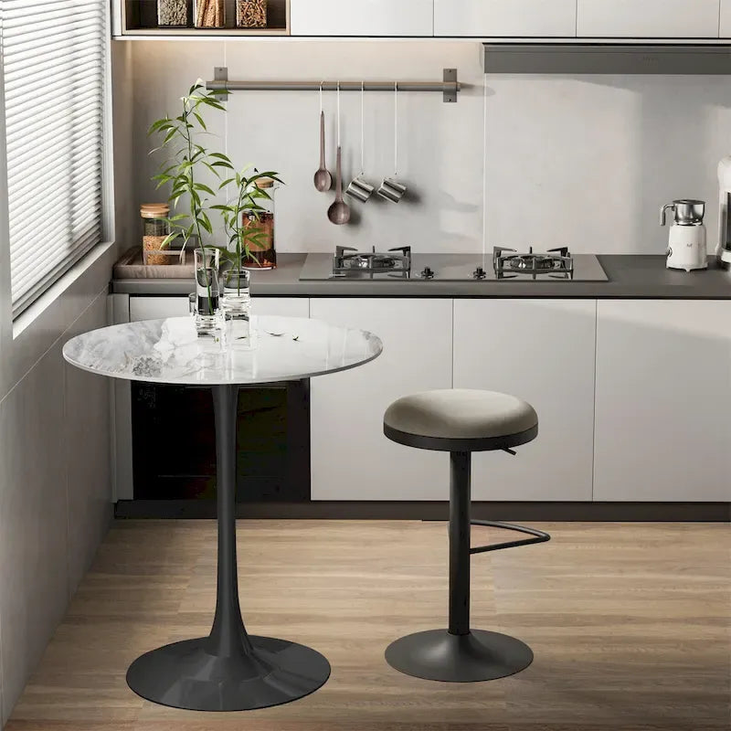 39.37 High Bar Table Round Cafe Bistro Pub Cocktail Kitchen Table Sintered Stone-top