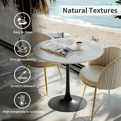 39.37 High Bar Table Round Cafe Bistro Pub Cocktail Kitchen Table Sintered Stone-top