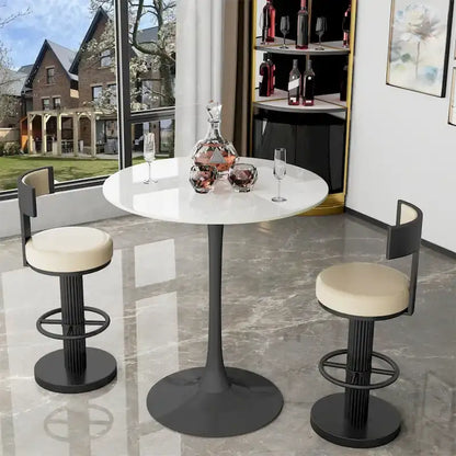 39.37 High Bar Table Round Cafe Bistro Pub Cocktail Kitchen Table Sintered Stone-top