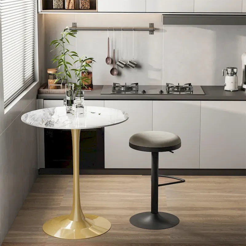 39.37 High Bar Table Round Cafe Bistro Pub Cocktail Kitchen Table Sintered Stone-top