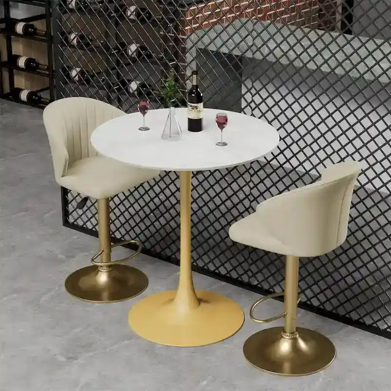 39.37 High Bar Table Round Cafe Bistro Pub Cocktail Kitchen Table Sintered Stone-top