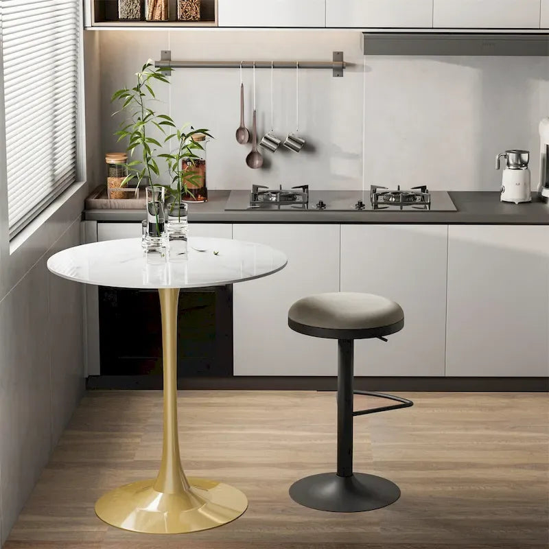 39.37 High Bar Table Round Cafe Bistro Pub Cocktail Kitchen Table Sintered Stone-top