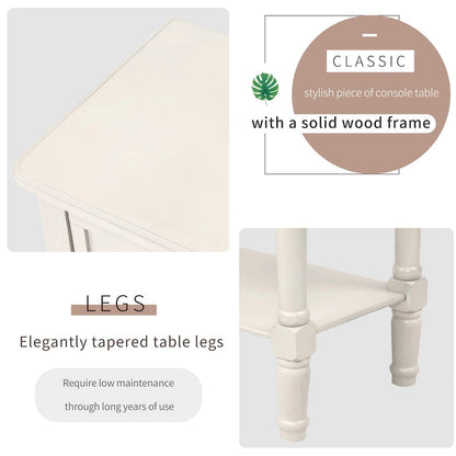 Narrow Console Table with Three Storage Drawers and Shelf