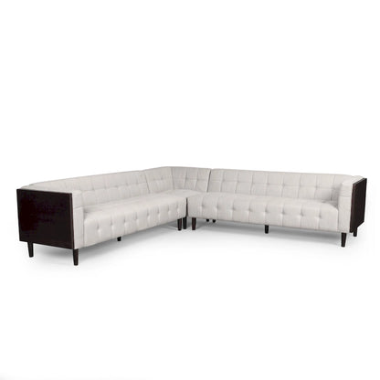 Clermont Mid-century Tufted Sectional Sofa by Christopher Knight Home - 114.00 L x 114.00 W x 30.75 H