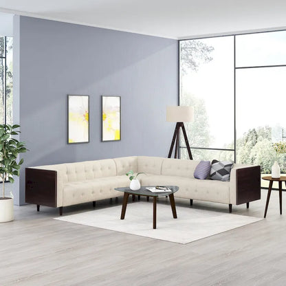 Clermont Mid-century Tufted Sectional Sofa by Christopher Knight Home - 114.00 L x 114.00 W x 30.75 H